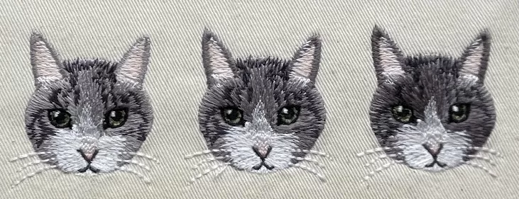 猫の毛並み刺繍
