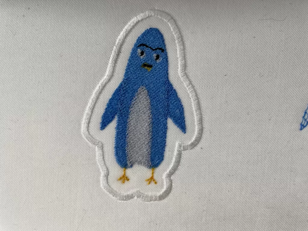 ペンギンの刺繡